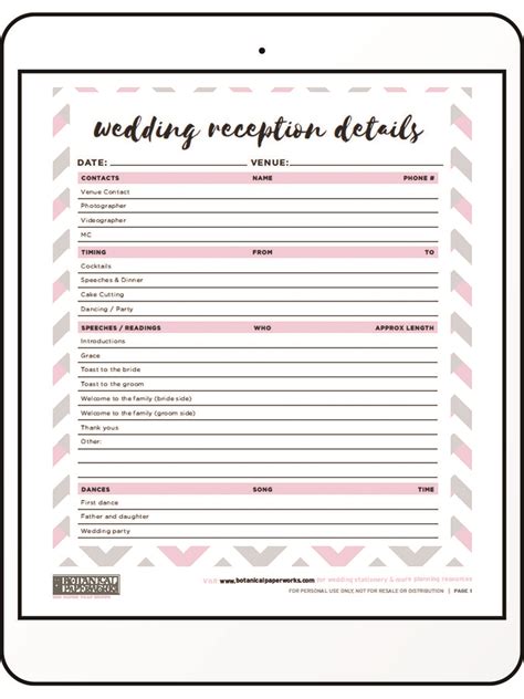 Wedding Planner Printables