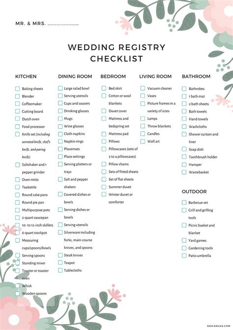 Wedding Registry Template