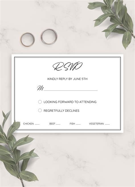 Wedding Rsvp Card Template