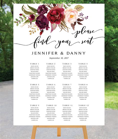 Wedding Seating Chart