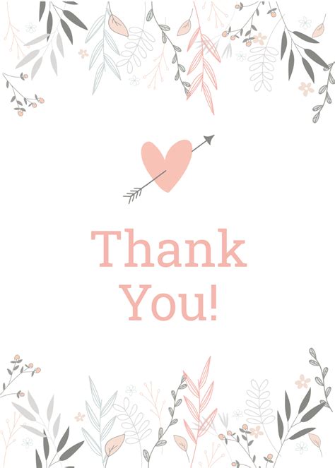 Wedding Shower Thank You Card Template