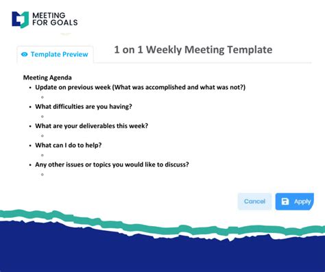 Weekly 1 1 Meeting Template