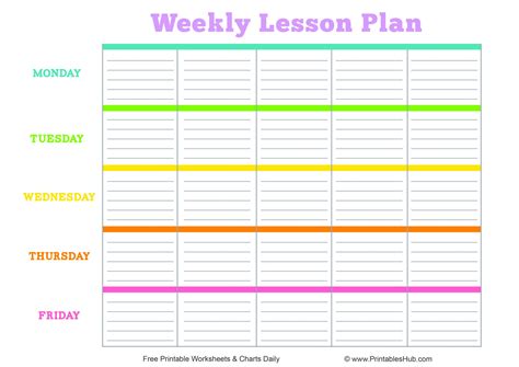 Weekly Lesson Planner Template