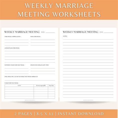Weekly Marriage Meeting Template
