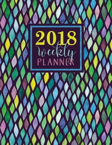 Weekly Planner Large Format Trendy Teal Turquoise and Lime Abstract Watercolor Premium Cover with Modern Calligraphy and Lettering Art Daily Weekly and Antistress and Organization Volume 6 Doc