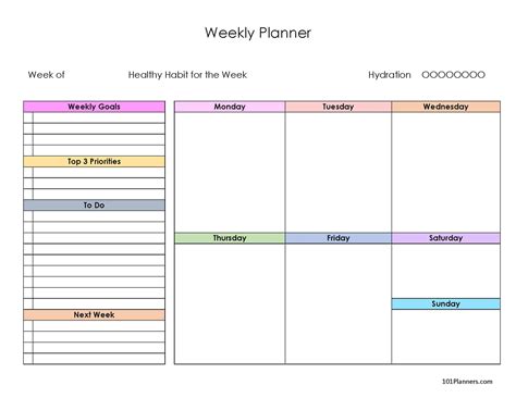 Weekly Planner Template