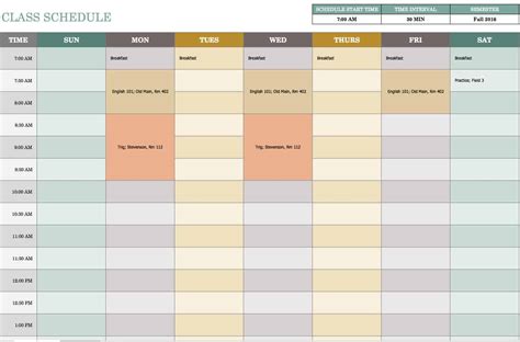 Weekly Schedule Template For Excel