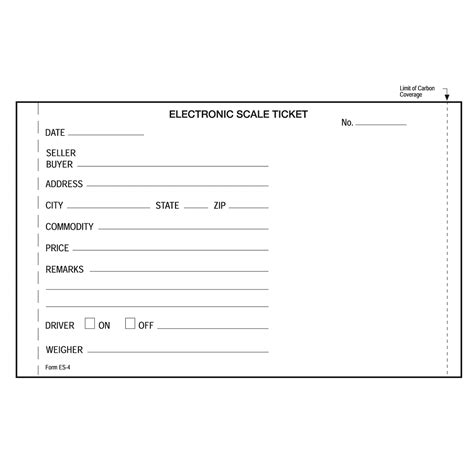 Weight Scale Ticket Template