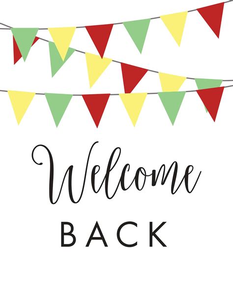 Welcome Back Sign Printable Free