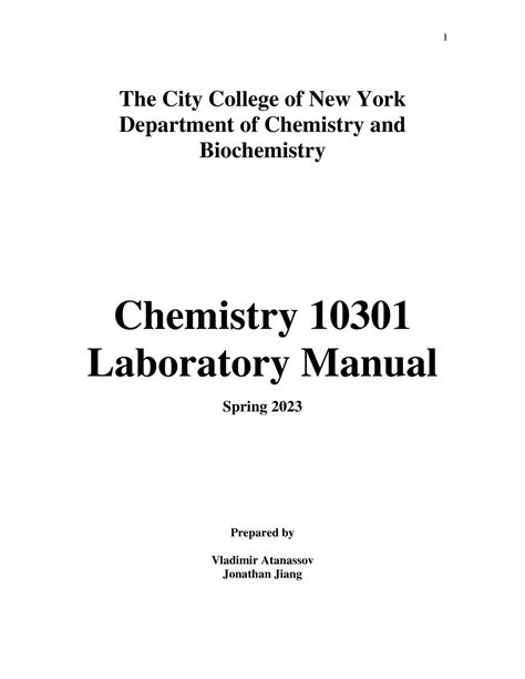 Welcome to CCNY CHEM 10300, the Gateway to a World of Chemistry
