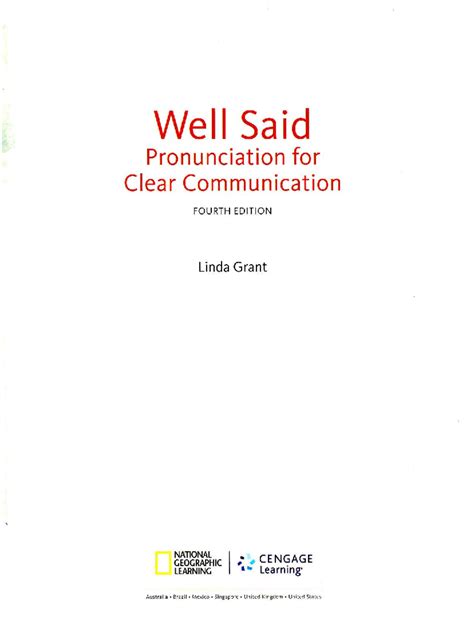 Well Said Pronunciation for Clear Communication PDF