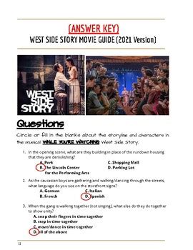 West Side Story Movie Study Guide Answers Kindle Editon