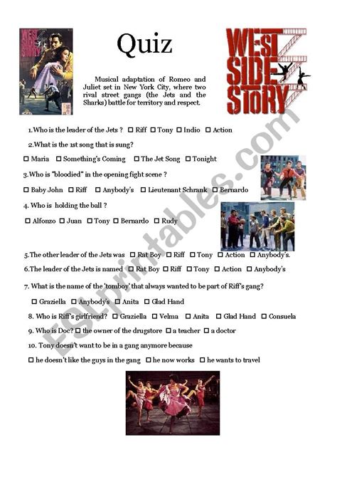 West Side Story Test Answers Epub