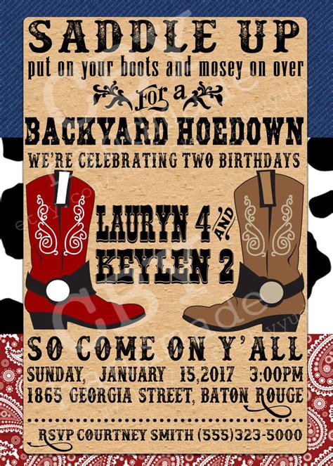 Western Theme Invitation Template