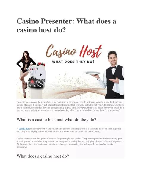 What Does a Casino Host Do?