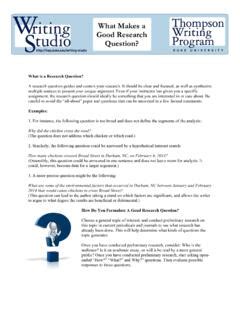 What Makes A Good Research Question Duke University 109792 PDF Epub