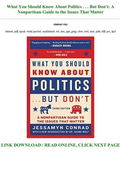 What You Should Know About Politics. But Dont: A Nonpartisan Guide to the Issues Ebook Kindle Editon