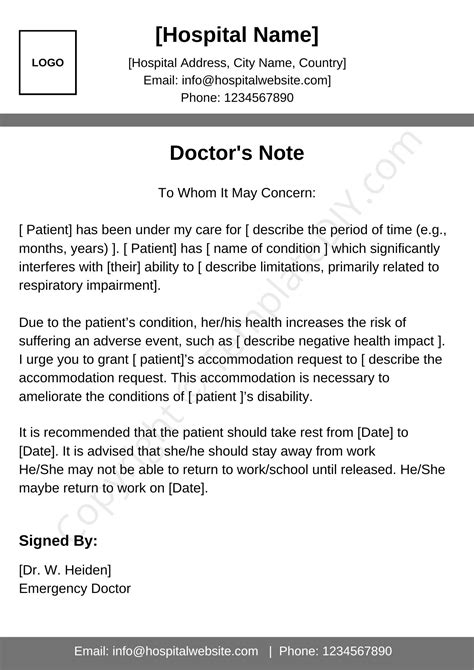 What to Include in a Doctor's Note