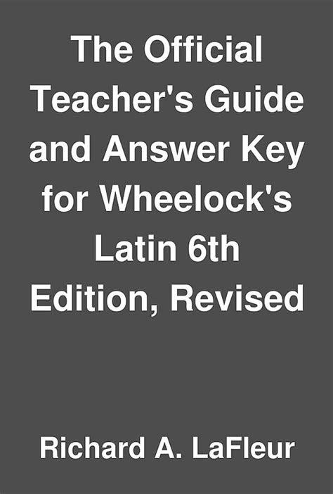 Wheelock Answer Key 6th Edition Kindle Editon