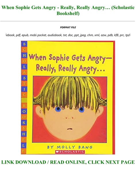 When Sophie Gets Angry-Really Really Angryâ€¦ Scholastic Bookshelf Reader