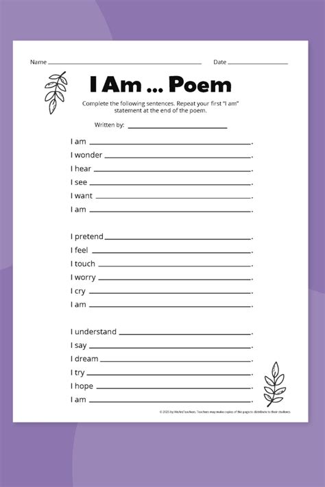 Where I Am From Poem Template