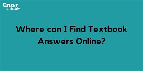 Where To Find Textbook Answers PDF