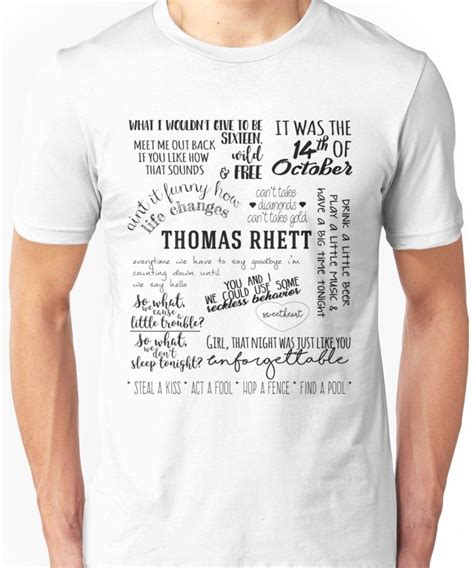 Where to Buy Thomas Rhett Lyrics T-Shirts