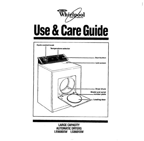 Whirlpool Cabrio Dryer Manual Ebook Epub