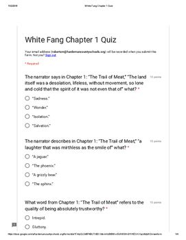 White Fang Questions And Answers Doc