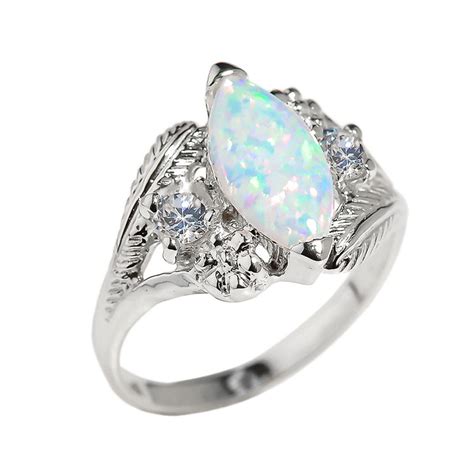 White Opal Rings: