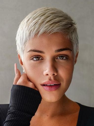 White Short Wig Monofilament Synthetic Wigs