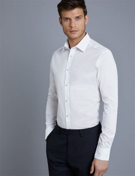 White Tailored Fit Dress Shirt: