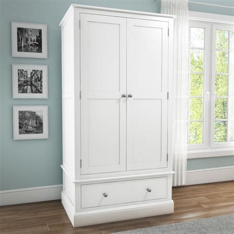 White and wood wardrobes