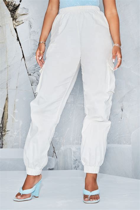 White cargo pants for women