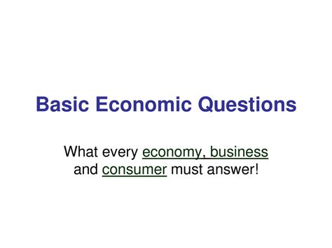 Who Answers The Basic Economic Questions Reader