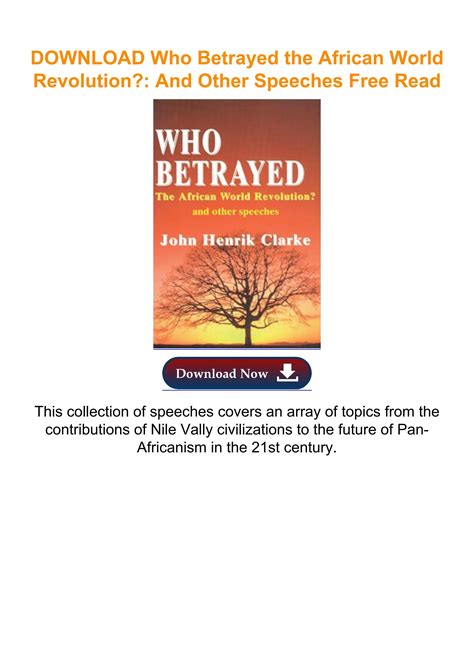 Who Betrayed the African World Revolution And Other Speeches Epub