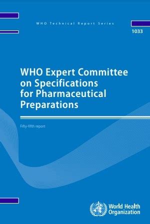 Who Expert Committee on Specifications for Pharmaceutical Preparations Reader