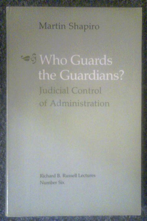 Who Guards the Guardians Judicial Control of Administration The Richard B Russell Lecture Ser Epub