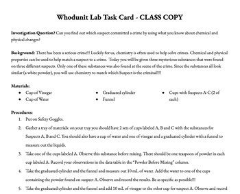 Whodunit Lab Activity Answer Reader