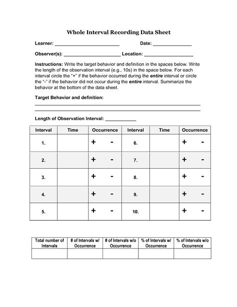 Whole-Interval Recording: