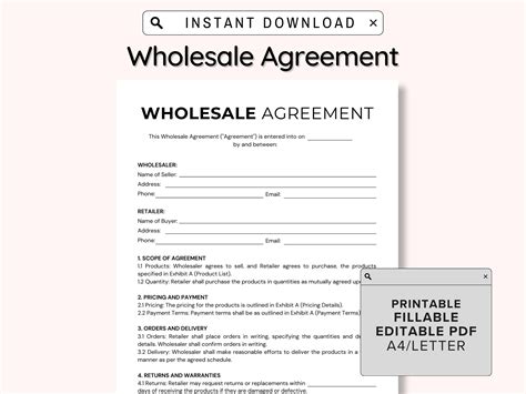 Wholesale Contract Template