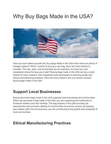 Why Bags Made in the USA Matter