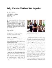 Why Chinese Mothers Are Superior: A Discussion on Amy Chua's Controversial Views