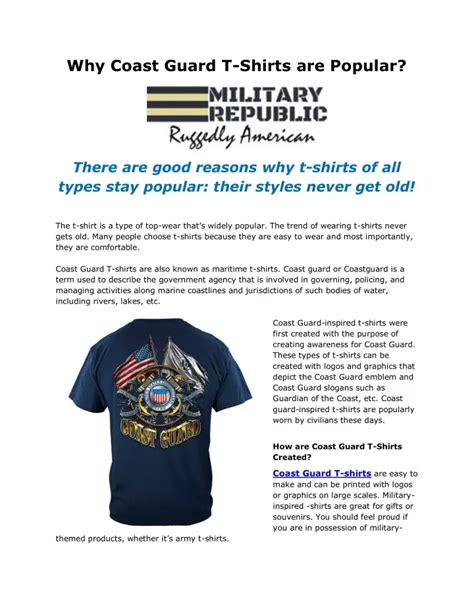 Why Coast Guard T-Shirts Matter