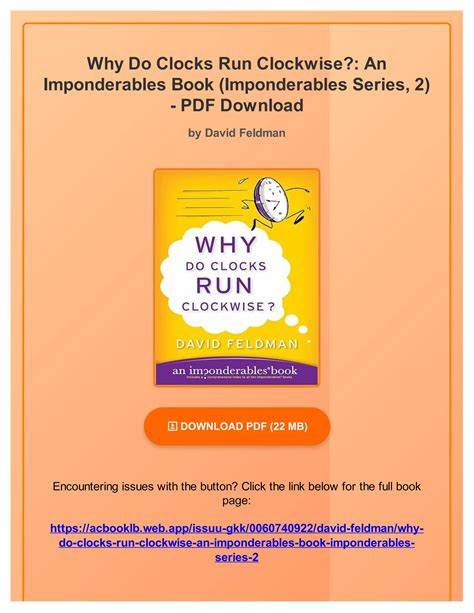 Why Do Clocks Run Clockwise An Imponderables Book Imponderables Series Epub