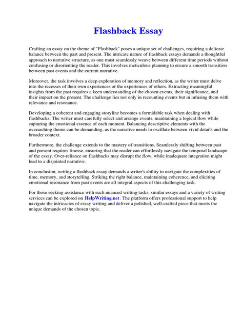 Why Flashback College Essays Matter