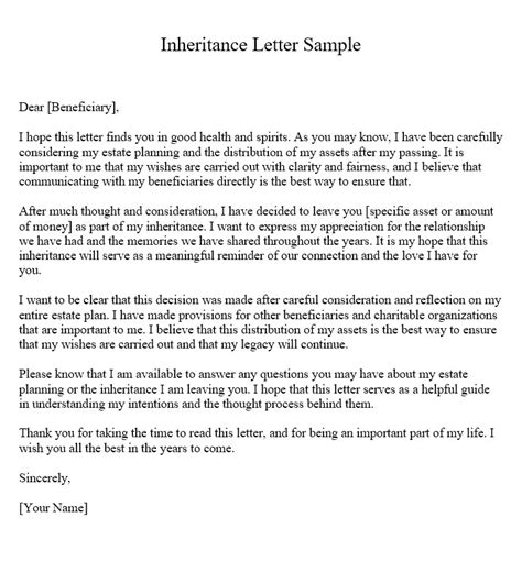 Why Inheritance Letters Matter