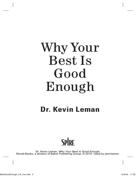 Why Your Best Is Good Enough PDF