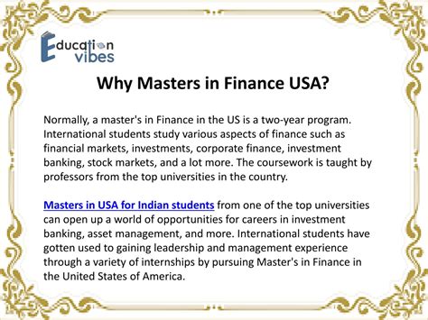 Why a Masters in Finance Matters