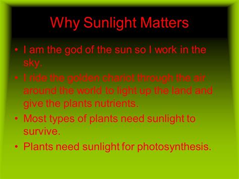 Why sunlight matters: